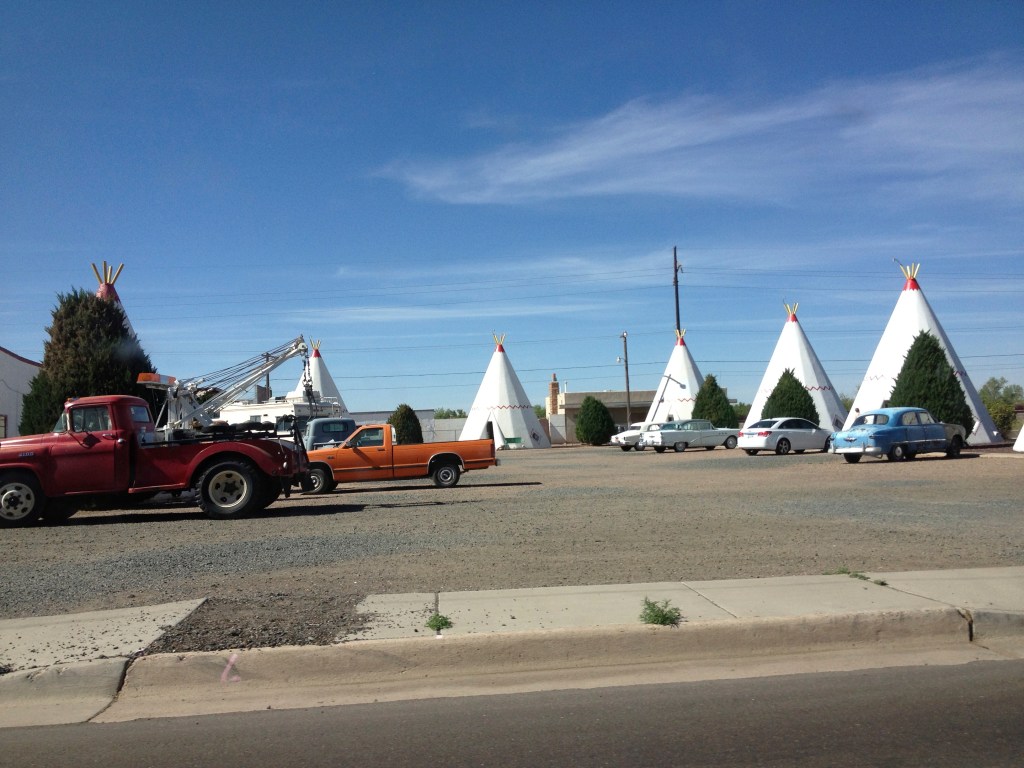 "A hotel passed by deep in New Mexico while driving across country for rotations. It looks like this picture is out of the past doesn't it?"