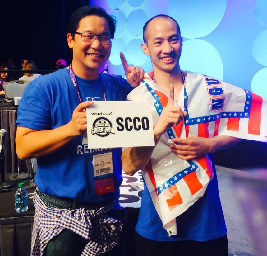David with Dr. Stanley Woo, Dean of SCCO