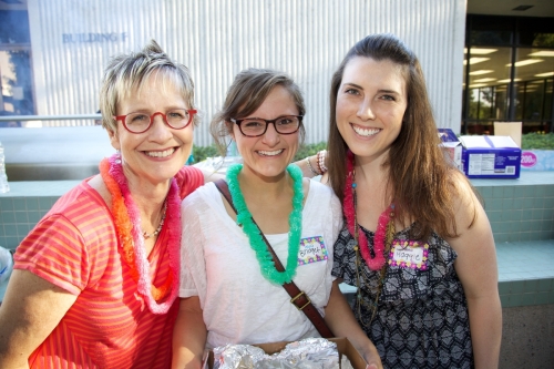 Welcome Back BBQ: pictured here with Dr. Jane Ann Munroe, left, along with Bridget Anderson, and Maggie Francisco, both from Class of 2016