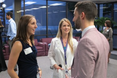 Dr. Geller speaking with SCCO optometry students.