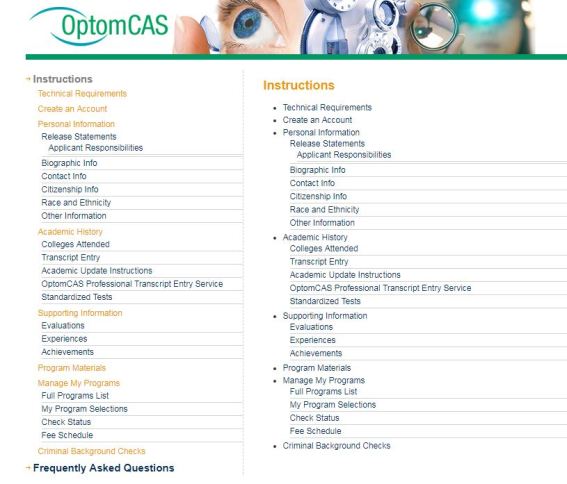 OpttomCAS Application Instructions